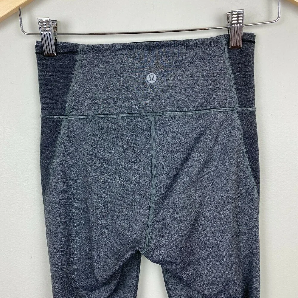 Lululemon Hit It Crop 4 Carbon Gray Sheer Cropped 24.5